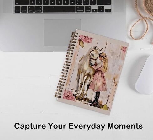 Dejfel Vintage Girl Horse Notebook Journal,Vintage Girl Horse Diary Gifts, Journaling Writing Pad for Women Work Office School Supplies, Spiral Notebook 5.5x8.3 in Kuwait