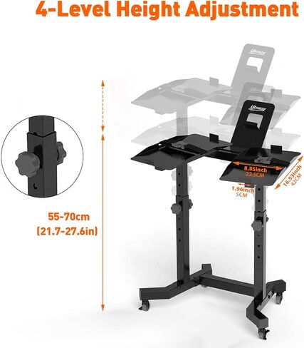 Uboway Adjustable Dumbbell Stand- Dumbbell Rack with 4 Level Height Adjustment, Weight Stand for Dumbbells with Tablet Holder and Wheels, Hand Weight Rack for Adjustable Dumbbell Set, Home Gym Fitness in Saudi Arabia