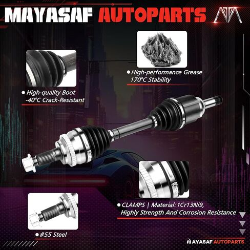 Front CV Axle Shaft fit for Ford Edge 2007 2008 2009 2010 2011 2012 2013 2014 3.5L/3.7L, for Lincoln MKX 2007-2015,66-2188 66-2190 in Kuwait
