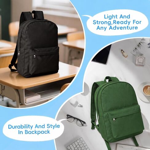24-Pack Bulk Backpack for Kid, Bulk 17 inch Classic School Backpacks Lightweight Wholesale Back Packs for Back to School Outdoor Travel Gym Corporate Events Bag,12 Colors in Kuwait