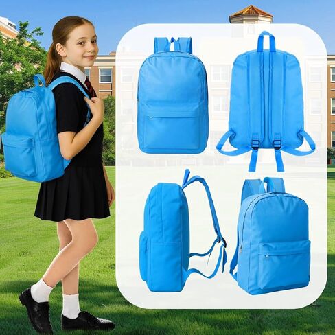 24-Pack Bulk Backpack for Kid, Bulk 17 inch Classic School Backpacks Lightweight Wholesale Back Packs for Back to School Outdoor Travel Gym Corporate Events Bag,12 Colors in Kuwait
