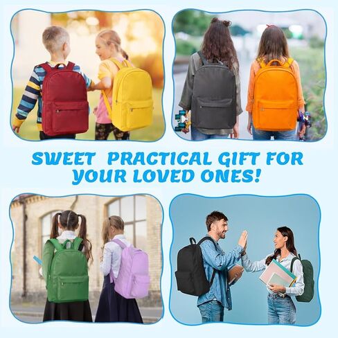 24-Pack Bulk Backpack for Kid, Bulk 17 inch Classic School Backpacks Lightweight Wholesale Back Packs for Back to School Outdoor Travel Gym Corporate Events Bag,12 Colors in Kuwait
