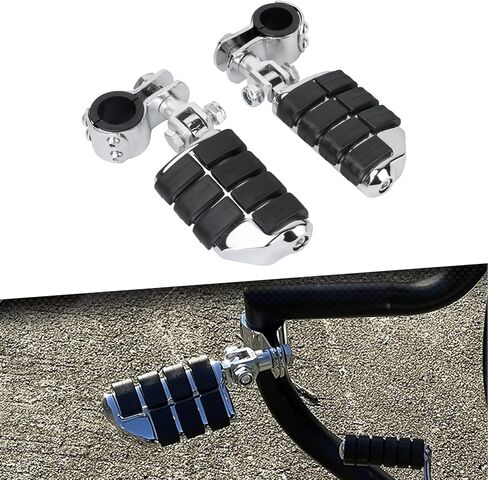 مساند قدم للدراجة النارية من Highway Pegs مع مجموعة مشابك تثبيت لمحرك 1 بوصة 1.25 بوصة متوافق مع Harley Touring Softail Dyna Sportster Road King Fat Bob Road Glide Street Glide Chrome in Kuwait