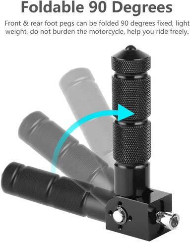 Watris Veiyi 2PCS Motorcycle Foot Pegs, Electric Motorcycle Pegs with 2 Mounting Screws, for Most Motorcycle Electric Car(Black) in Kuwait
