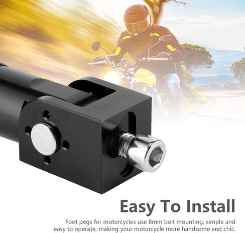 Watris Veiyi 2PCS Motorcycle Foot Pegs, Electric Motorcycle Pegs with 2 Mounting Screws, for Most Motorcycle Electric Car(Black) in Kuwait