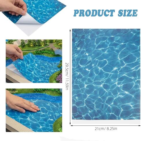 5pcs Artificial Water Effect Sticker Fake Ocean Self Adhesive Ripple Water Sticker for Miniature Train Village Model Diorama Dollhouse Landscape DIY Decoration in Saudi Arabia
