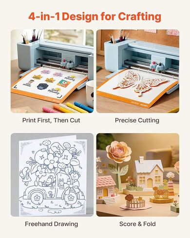 VEVOR Vinyl Cutting Machine, 12 in, Button and Screen Controlled Vinyl Cutter, 20000+ Built-in Design Resources, Compatible with Mac, Windows, Android and iOS, for Creating Customized Crafts Cards in Kuwait
