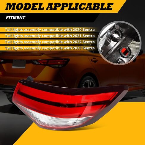 Tail Light Right Side Compatible with 2020 2021 2022 2023 Sentra Passenger Rear Brake Lamp Taillight NI2805121 265506LB0A in Kuwait