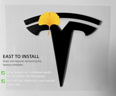 Model 3 / Y Badge Emblem - Front Hood Frunk Replacement Logo for Tesla Model 3 and Y -3D, ABS Emblem Matte Black in Kuwait