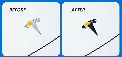 Model 3 / Y Badge Emblem - Front Hood Frunk Replacement Logo for Tesla Model 3 and Y -3D, ABS Emblem Matte Black in Kuwait