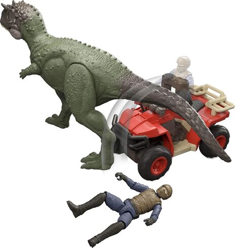 مجموعة Mattel Jurassic World مع مركبة، ومجسم حركة بشري وديناصور، ومجموعة Capture Claw ATV، وميزات Catch & Launch لسرد القصص in Kuwait