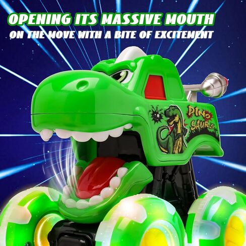Monster Truck Toy for Kids Toddlers 1-3, Light up Wheels Dinosaur Car Toys, Baby Toy - Press and Go Dinosaur Trucks,Pull Back Vehicle Set for 2 3 4 Year Old Boy Birthday (3 Packs) in Saudi Arabia