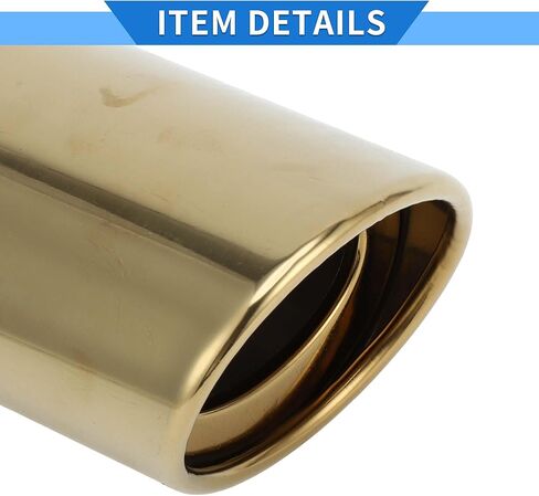 Slant Exhaust Tip, 1.3" - 2.4" Inlet 3.4" Outlet 5.8" Length Tailpipe Universal for Car Bolt on Stainless Steel Gold Tone in Kuwait