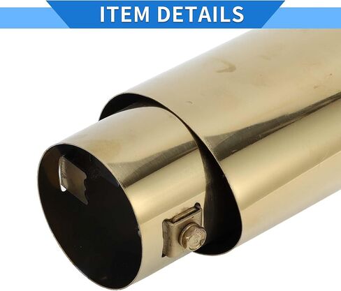 Slant Exhaust Tip, 1.3" - 2.4" Inlet 3.4" Outlet 5.8" Length Tailpipe Universal for Car Bolt on Stainless Steel Gold Tone in Kuwait