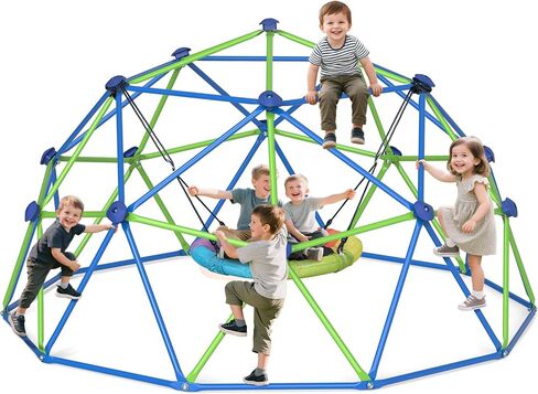 Amictoy Climbing Dome, 10FT Climber with Hammock & Swing, Jungle Gym Backyard for Kids, 2025 Upgraded Model Indoor Outdoor Toddler Play Equipment, Easy Assembly, Safety Certified in Saudi Arabia