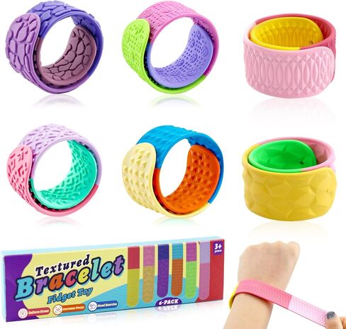 6 Pieces Textured Silicone Sensory Toys for Kids, Autism Calming Sensory Toy, for Stress Relief, Anxiety, Autism, ADHD, Calming Classroom Travel Essential Toys in Saudi Arabia