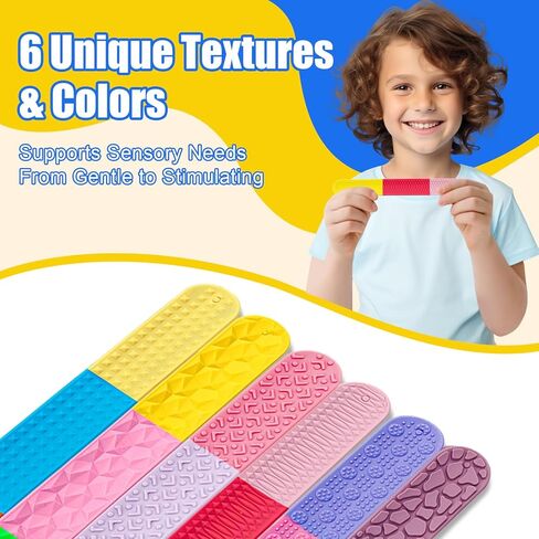6 Pieces Textured Silicone Sensory Toys for Kids, Autism Calming Sensory Toy, for Stress Relief, Anxiety, Autism, ADHD, Calming Classroom Travel Essential Toys in Saudi Arabia