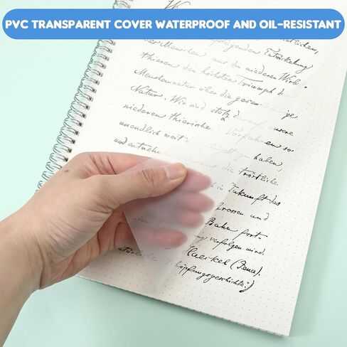 KongTiva 80 Sheets A4 Dot Grid Spiral Notebook, 8.5" × 11" Large Dotted Journal Spiral Notebook, 4 Pack Dotted Notebook with 100GSM Dotted Paper Transparent Hard Cover for School Office Journaling in Kuwait