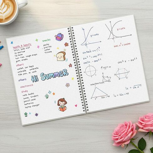 KongTiva 80 Sheets A4 Dot Grid Spiral Notebook, 8.5" × 11" Large Dotted Journal Spiral Notebook, 4 Pack Dotted Notebook with 100GSM Dotted Paper Transparent Hard Cover for School Office Journaling in Kuwait