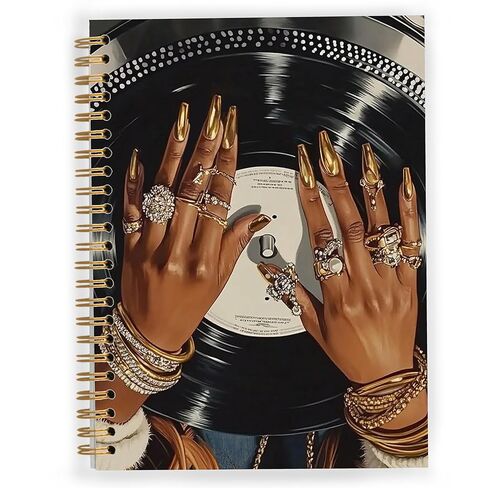 JWVK Inspirational Black Girl Spiral Notebook, Trendy Retro Y2k Vinyl Record Music Notebooks for Note Taking, African American Gifts for Black Women, Music Lover Gifts, 5.5x8.3 Inch in Kuwait