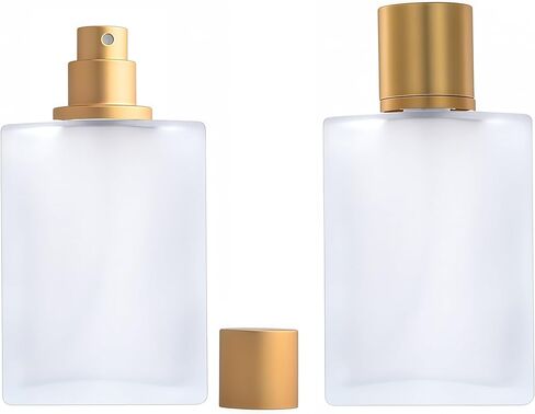 2 Pack Clear Glass Perfume Atomizer,100ml Empty Refillable Perfume Spray Bottle for Men and Women,Portable Fragrance Fine Mist Spray Bottle Perfume Dispenser for Travel (Gold+Silver) in Saudi Arabia
