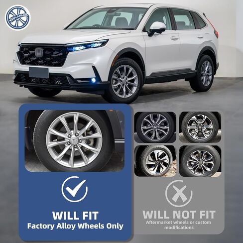 جلود عجلة سوداء لامعة مقاس 18 بوصة لسيارة Honda CR-V CRV EX EX-L Sport Hybrid OEM ذات 10 عجلات معدنية، متوافقة مع جزء OEM # 42700-3A0-A81 و42700-3A0-C84، أغطية حافة قابلة للتركيب 4 عبوات in Kuwait