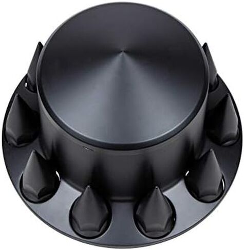 United Pacific 10337 Axle Hub Cover, Rear, Matte Black, Pointed, with 33mm Spike Thread-On Nut Cover in Kuwait