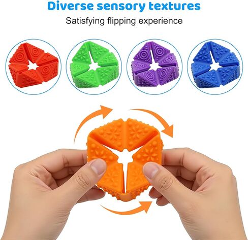 Stress Cube Sensory Flip Fidget Toy Adults, Textured Quiet Desk Toy for Relax, Anxiety ADHD Autism Focus Tool for Class-Room & Office in Saudi Arabia