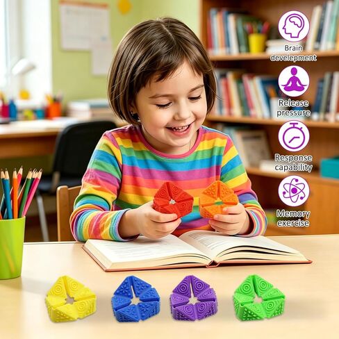 Stress Cube Sensory Flip Fidget Toy Adults, Textured Quiet Desk Toy for Relax, Anxiety ADHD Autism Focus Tool for Class-Room & Office in Saudi Arabia