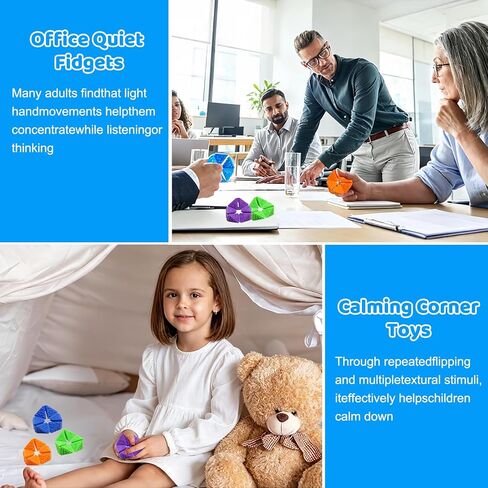 Stress Cube Sensory Flip Fidget Toy Adults, Textured Quiet Desk Toy for Relax, Anxiety ADHD Autism Focus Tool for Class-Room & Office in Saudi Arabia