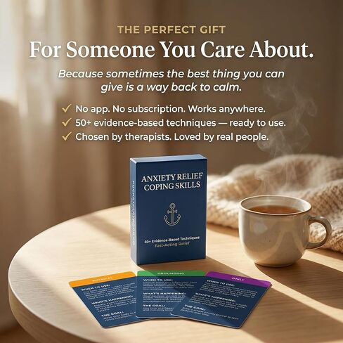 Anxiety Relief Coping Skills Cards — 55 Evidence-Based Techniques for Fast-Acting Relief | DBT, CBT & Grounding Tools for Anxiety, Stress & Overwhelm. in Saudi Arabia