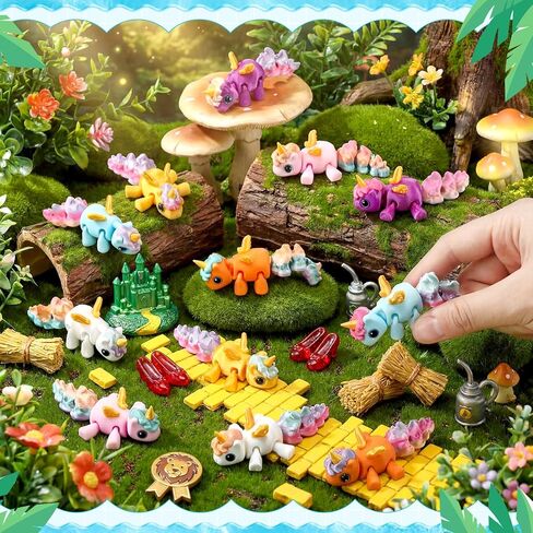 Soulchen 12 قطعة ثلاثية الأبعاد مطبوعة يونيكورن فيدجيت لعبة هدايا ثلاثية الأبعاد حيوان صغير سحر تمثال مرن لطيف حسي لتخفيف التوتر لعبة تململ لحفلة عيد ميلاد وحيد القرن هدية الديكور (متعدد الألوان، عادي) in Kuwait
