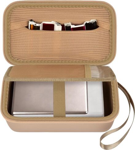 casmilee Photo Printer Carrying Case for Liene Pearl N200 Pro, Lightweight Wireless Storage Bag with Soft Lining & Elastic Straps for Paper and Ink (Gold) in Kuwait