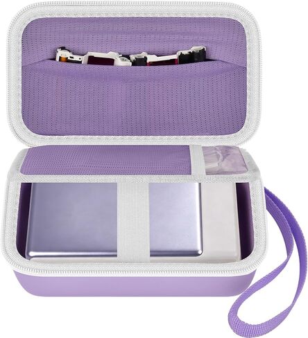 casmilee Photo Printer Carrying Case for Liene Pearl N200 Pro, Lightweight Wireless Storage Bag with Soft Lining & Elastic Straps for Paper and Ink (Gold) in Kuwait