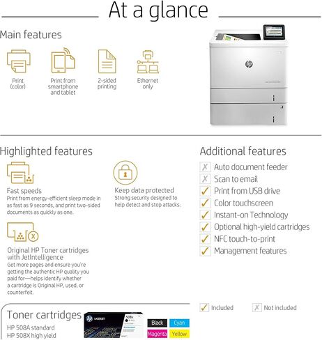 HP LaserJet Enterprise M553x Color Printer, (B5L26A) (Renewed) in Kuwait