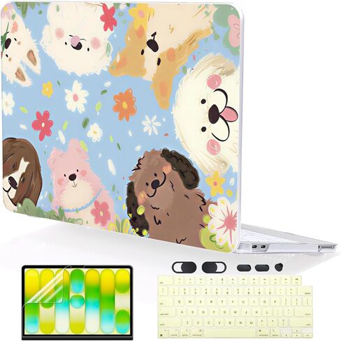 for MacBook Neo 13 inch Case 2026 A3404 with A18 Pro Chip, Anti-Scratch Slim Pattern Plastic Hard Shell Case 13-inch Neo Protective Cover with Keyboard Cover & Screen Film, Purple Flowers in Saudi Arabia