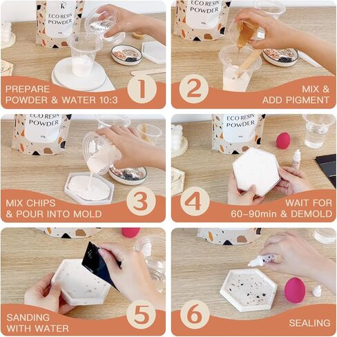 Tassika Eco Resin Kit for Beginners 2lbs, Terrazzo Resin Kit, Refill Kit in Kuwait