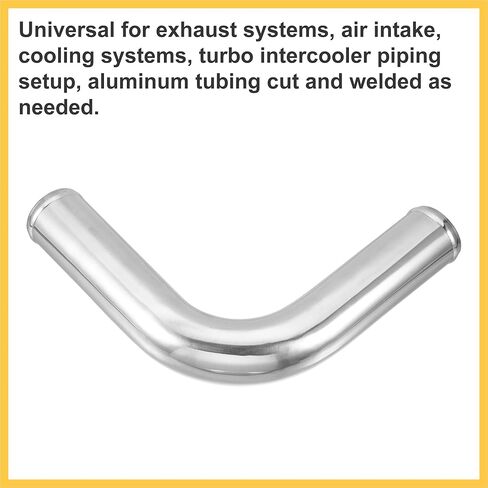OD 2.25" 57mm Leg Length 6" 152mm Car Aluminum Alloy Tube Intercooler Pipe 90 Degree Bend Elbow Air Intake Joiners Tubing - Pack of 1 Auto Replacement Parts in Kuwait