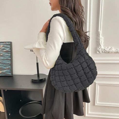Women Puffer Tote Bag Large Soft Puffy Bags Lightweight Quilted Handbag Tote Hobo Bag Shoulder Bag in Saudi Arabia