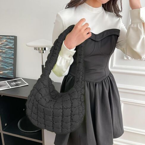 Women Puffer Tote Bag Large Soft Puffy Bags Lightweight Quilted Handbag Tote Hobo Bag Shoulder Bag in Saudi Arabia