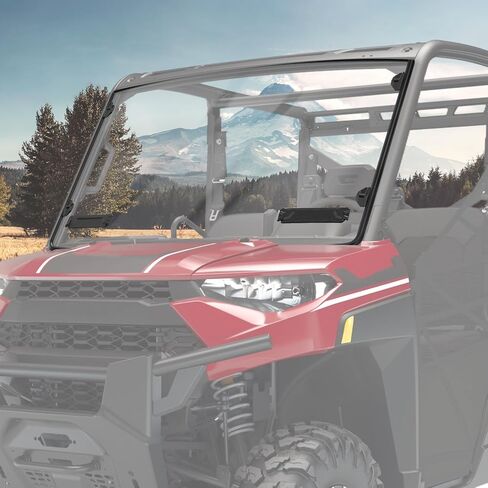 Front Full Windshield for Polaris Ranger XP 1000 / Crew XP 1000 2018-2026 Accessories, Clear Durable Hard Coat Poly Vented Full Windshield Compatible with Ranger 1000 / Crew 1000 XP 18-26 in Saudi Arabia