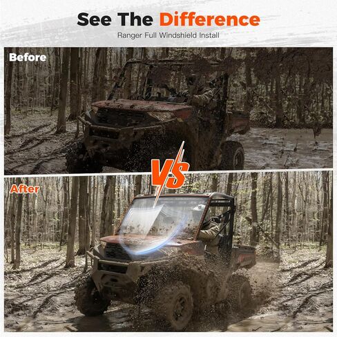 Front Full Windshield for Polaris Ranger XP 1000 / Crew XP 1000 2018-2026 Accessories, Clear Durable Hard Coat Poly Vented Full Windshield Compatible with Ranger 1000 / Crew 1000 XP 18-26 in Saudi Arabia