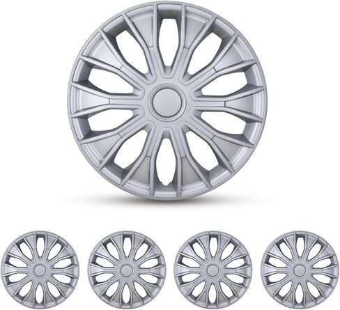 CPW 15 بوصة غطاء حافة العجلة Hubcaps Snap Universal On Car Truck SUV ABS & PC لملحقات السيارة استبدال أغطية العجلات، مجموعة من 4 (15 بوصة، طلاء أسود وأحمر) in Kuwait