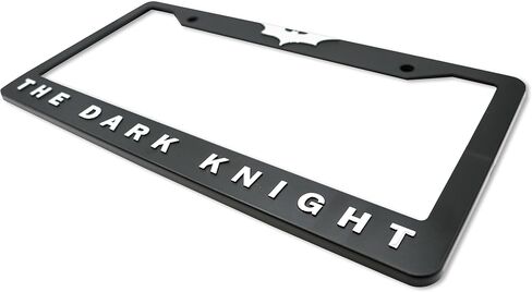 إطار لوحة الترخيص المرتفع ثلاثي الأبعاد من The Dark Knight | 1 حزمة غطاء لوحة ترخيص السيارة | حامل لوحة ترخيص السيارة الأمريكية العالمية باللون الأسود | إكسسوارات السيارات (السيارات والشاحنات وسيارات الدفع الرباعي) (كروم) in Saudi Arabia