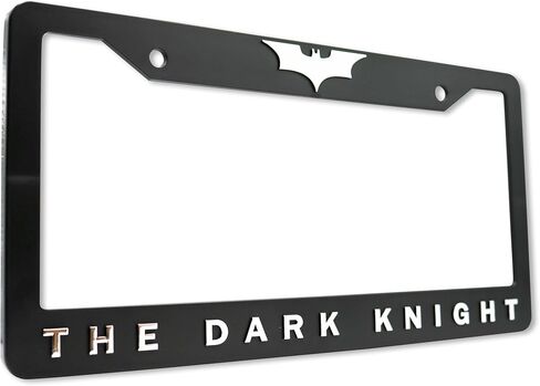 إطار لوحة الترخيص المرتفع ثلاثي الأبعاد من The Dark Knight | 1 حزمة غطاء لوحة ترخيص السيارة | حامل لوحة ترخيص السيارة الأمريكية العالمية باللون الأسود | إكسسوارات السيارات (السيارات والشاحنات وسيارات الدفع الرباعي) (كروم) in Saudi Arabia