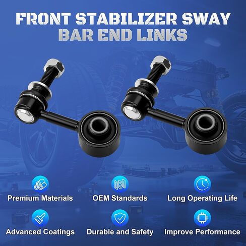 K750179 Front Sway Bar Stabilizer End Links Compatible with Toyota Sequoia Tundra 2007 2008 2009 2010 2011 2012 2013 2014 2015 2016 2017 2018 2019 2020 2021 2022 Replaces K750180, 488100C010 in Kuwait
