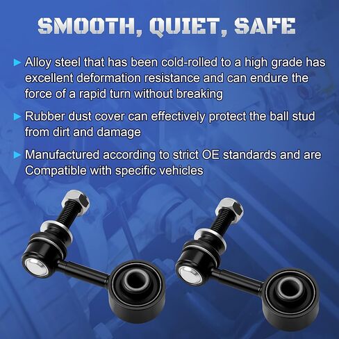 K750179 Front Sway Bar Stabilizer End Links Compatible with Toyota Sequoia Tundra 2007 2008 2009 2010 2011 2012 2013 2014 2015 2016 2017 2018 2019 2020 2021 2022 Replaces K750180, 488100C010 in Kuwait
