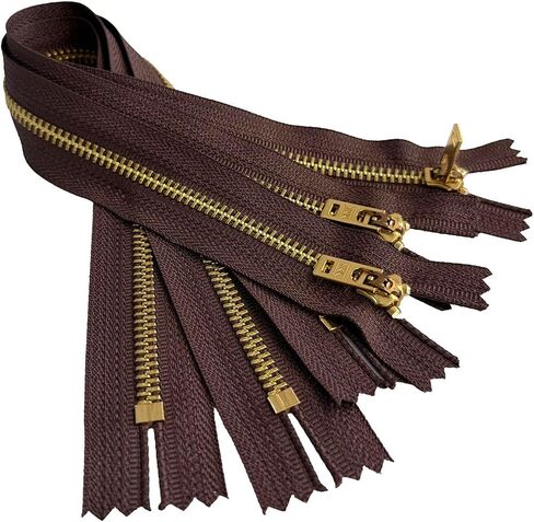 3pcs YKK #5 14" Brass Jean Zipper Non-Separating, Closed-End with Sami-Automatic Lock (Press) Your Choice of Color - Made in The United States (Royal Blue #558W) in Kuwait