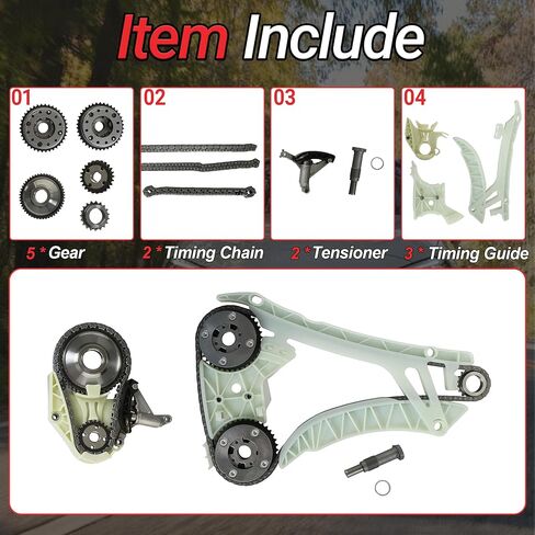 N20 N26 2.0 Timing Chain Kit with VVT Gear Cam Sprocket Fit for BMW 228i 320i 328i 428i 528i X1 X3 X4 X5 N20 N26 2.0L 2013-2017 Replace#11417605367S1 11417602647 in Saudi Arabia