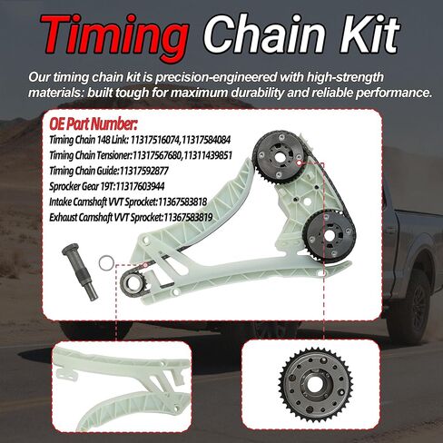 N20 N26 2.0 Timing Chain Kit with VVT Gear Cam Sprocket Fit for BMW 228i 320i 328i 428i 528i X1 X3 X4 X5 N20 N26 2.0L 2013-2017 Replace#11417605367S1 11417602647 in Saudi Arabia